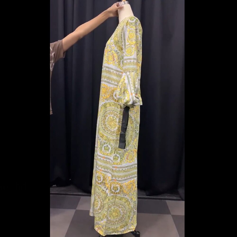 Women's African Long Sleeve Maxi Dress