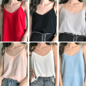 V-neck Double Layer Chiffon Vest Sling Women Plus Size