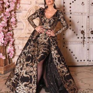 Bronzing and swinging sexy tail banquet evening dress
