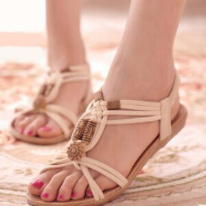 summer new bohemian sandals women's shoes cross straps flattoe students beach shoes