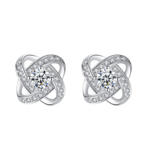 Sterling Silver Four-leaf Clover Earring Necklace