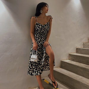 French Holiday Chrysanthemum Suspender Dress
