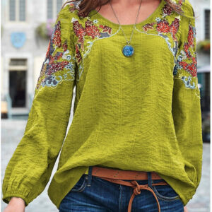 Women's embroidery ethnic blouse