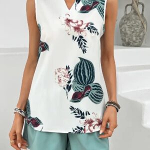 Women's Casual And Comfortable Sleeveless Two-piece Set