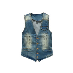Denim vest slim men's personality trend denim