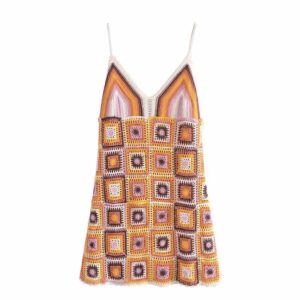 New Crochet Women's New V-Neck Sling Dress