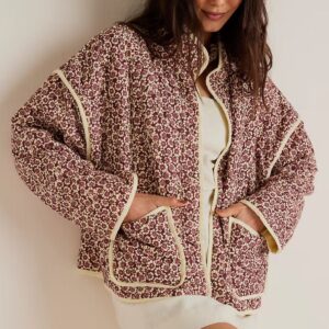 Flower Thin Pocket Decorative Cardigan Cotton Jacket