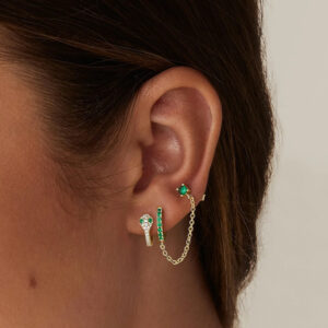 S925 Sterling Silver Single Row Studded Earring