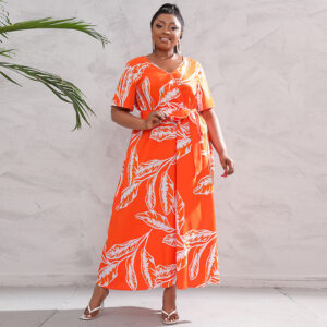 Hot Sale New High Waist Western Style V Neck Dress
