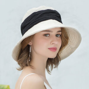 Contrasting Color Literary Hat Travel Foldable Hat