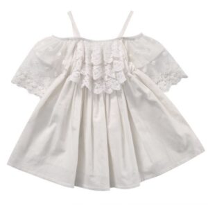 Girls' lace suspender dress