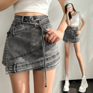 Women's Irregular Splicing Denim Skirt