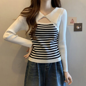 Niche Design Fake Two-piece Thin Top
