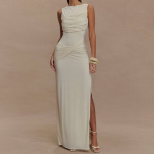 New Summer Round Neck Backless Dress Fashion Sleeveless