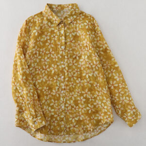 Floral French Artistic Yellow Printings Shirt