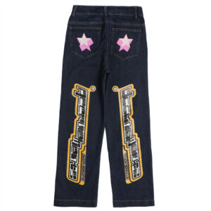 American Style Hip Hop Casual Loose Letter Printed Jeans For Women
