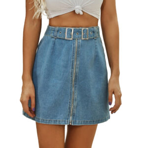 Short Denim Washed Skirt