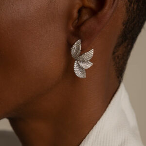 Leaf-shaped Earring Women's Design Delicate Rhinestone