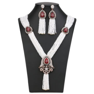 Women's Tassel Earring Necklace Two-piece Jewelry Set