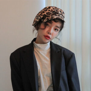 Fashion Retro Personality Leopard Octagonal Hat